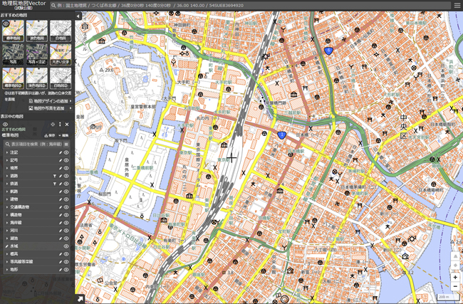 自分でデザインできるウェブ地図「地理院地図Vector」の提供範囲が拡大、全国の地図が利用可能に