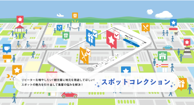 モバイルライフジャパン、地図上のスポットにチェックインするとポイントを付与できるサービス「スポットコレクション」を提供開始