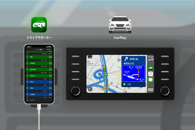 「NAVITIMEドライブサポーター」がApple CarPlayに対応、車速情報も利用可能に