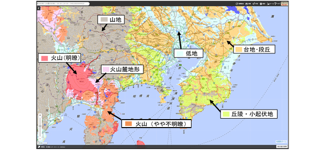 地理院地図が「地形分類」詳細版の整備範囲を拡大、広域版と地域版も新たに公開