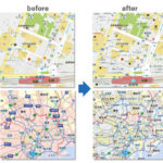 「地図マピオン」iOS版がリニューアル、紙地図に近いデザインで情報量が大幅増